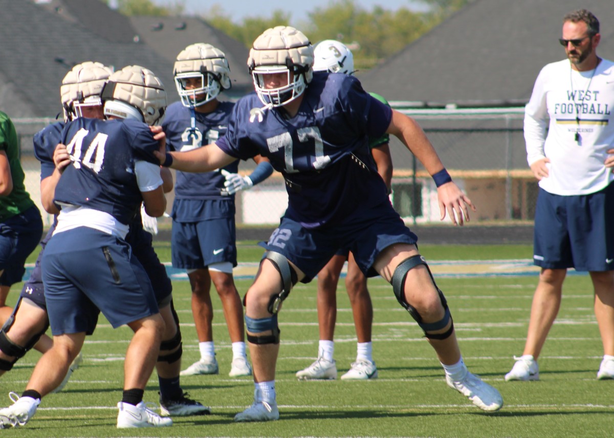 Bentonville West offensive lineman Lane Jeffcoat is committed to play football at Rice University in Houston. (Photo by Steve Andrews)